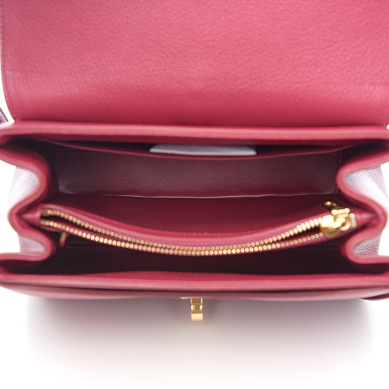 Celine Grained Calfskin Small 16 Top Handle Bag Rasberry 4 of 8
