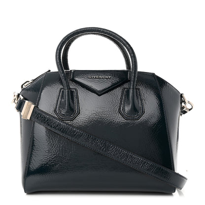 Givenchy Crinkled Patent Deerskin Small Antigona Deep Blue 1 of 10