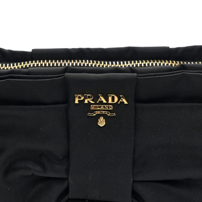 Prada Tessuto Nylon Bow Wristlet Black 7 of 7