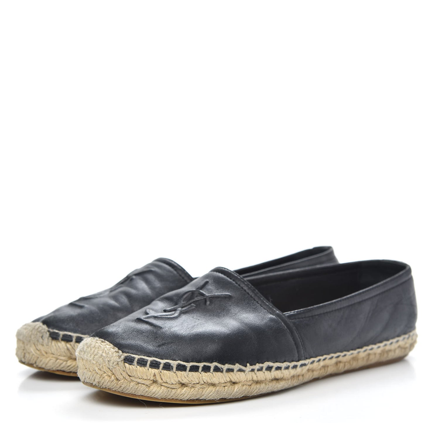 Lambskin Monogram Espadrilles 38 Black
