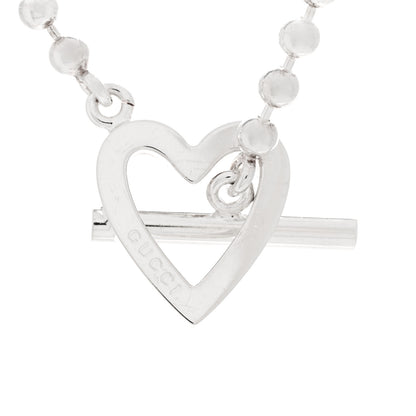 Gucci Sterling Silver Heart Toggle Necklace 4 of 5