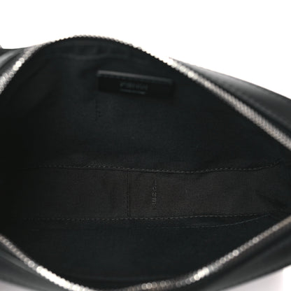 Fendi Vitello King FF Lines Embossed Lock Chain 1974 Diagonal Medium Camera Case Black 5 of 9