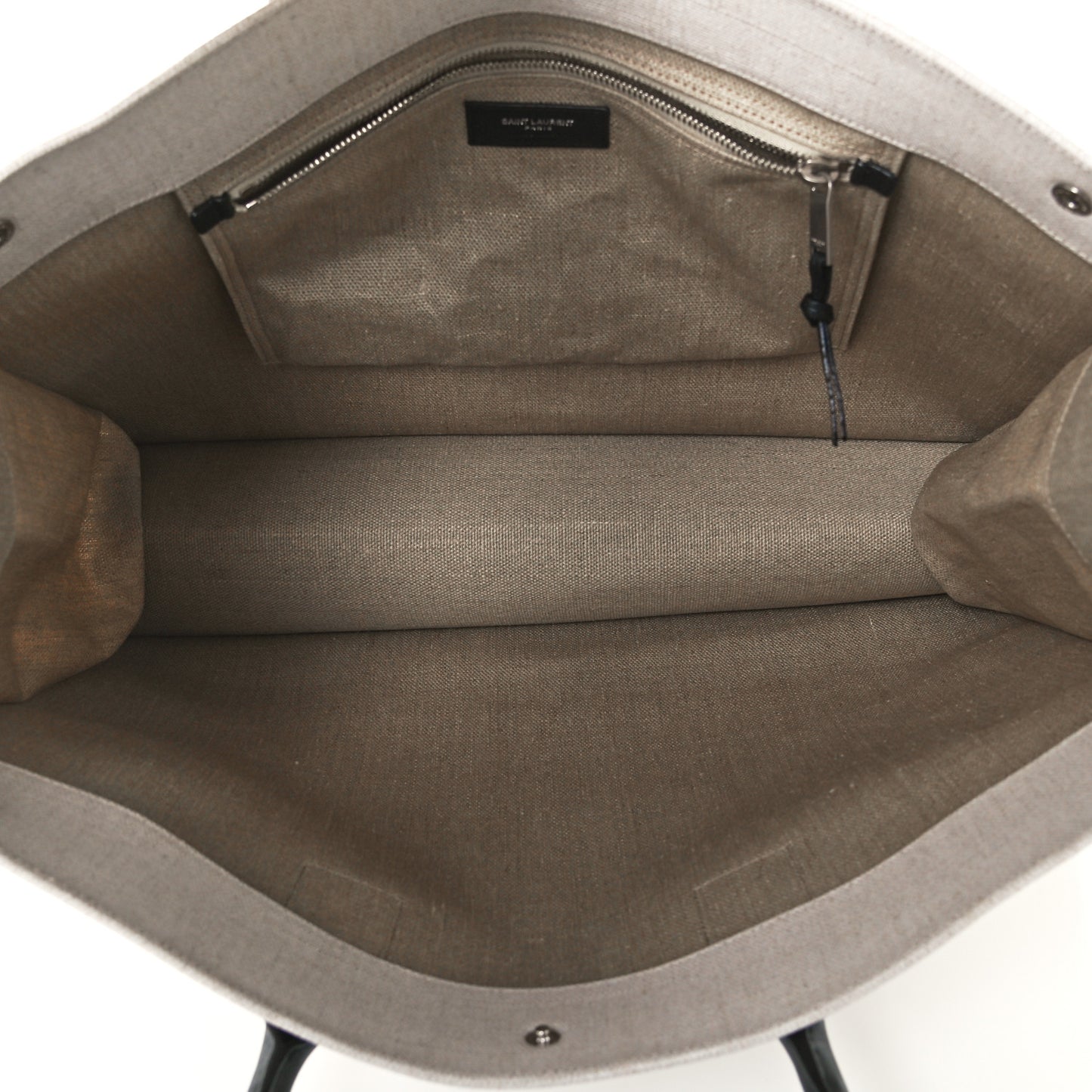 Linen Calfskin Rive Gauche Tote Optic White