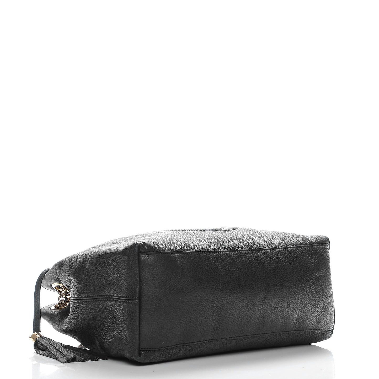 Pebbled Calfskin Medium Soho Chain Shoulder Bag Black