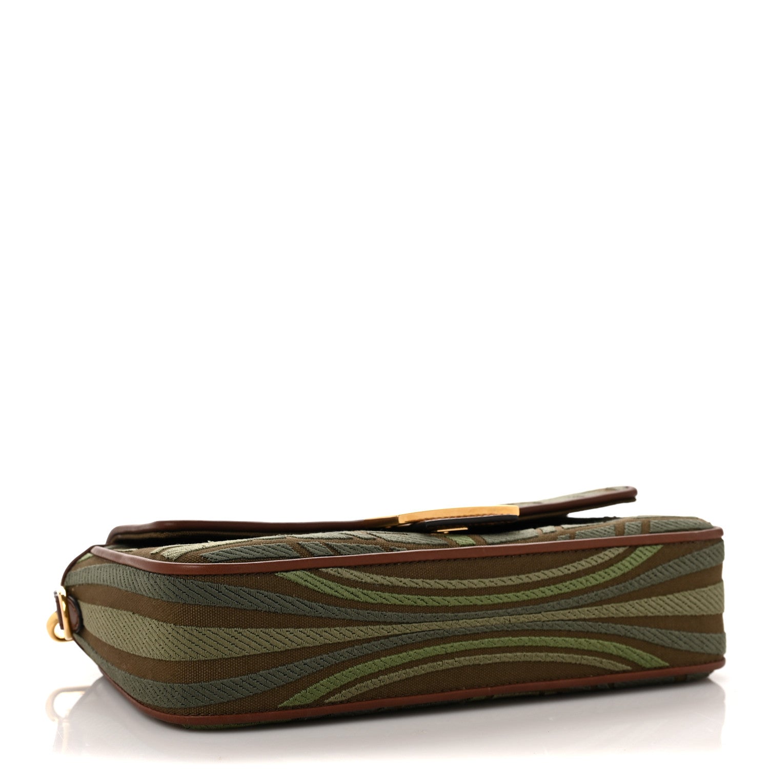 Fendi X SARA COLEMAN Canvas Vitello King FF Fish Eye Embroidered Baguette Amazzonia Ghianda 4 of 8