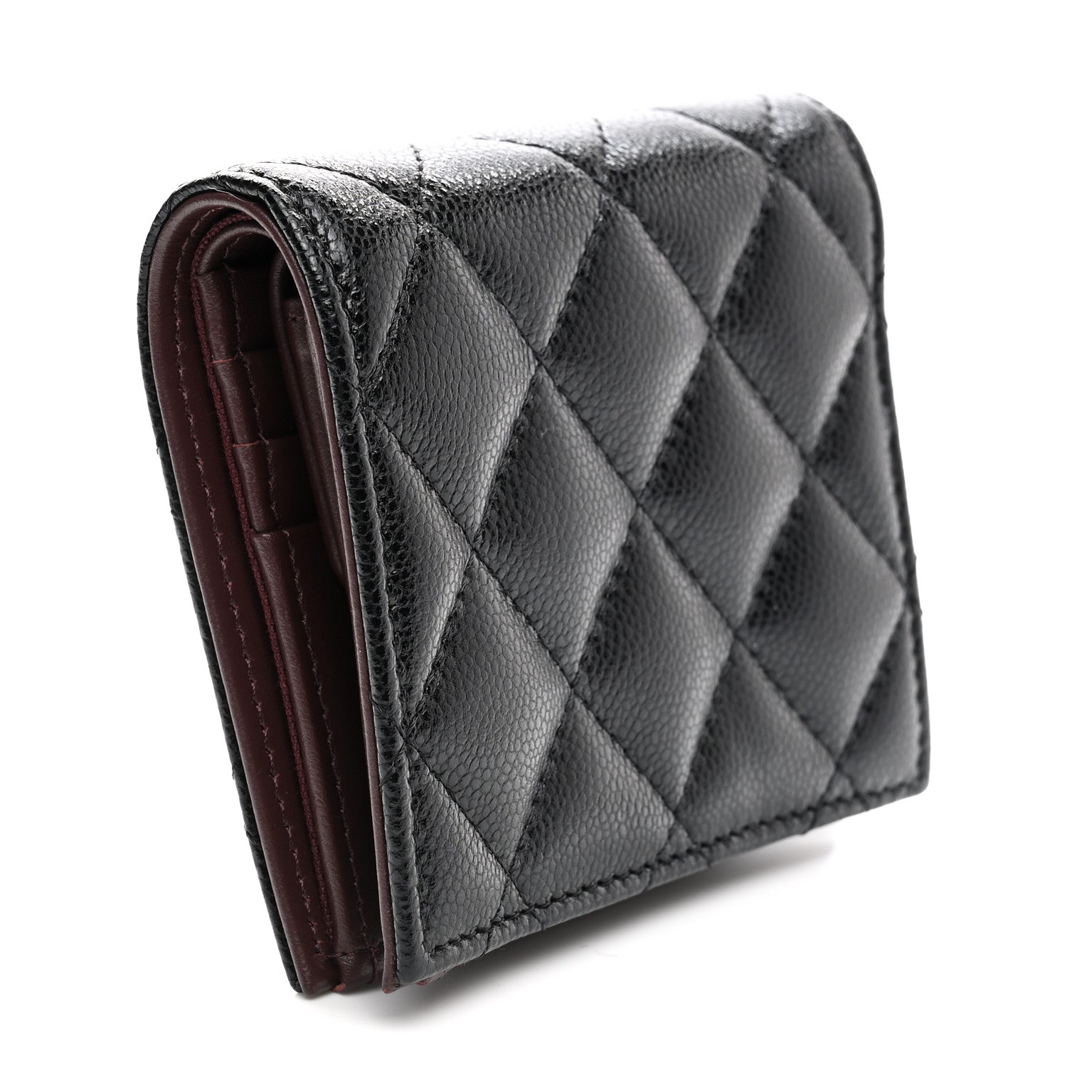 Chanel Caviar Quilted Compact Bifold Wallet Black 3 of 9