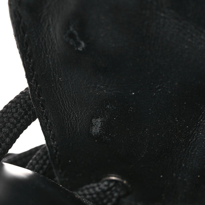 Prada Spazzolato Rois Nylon Metal Triangle Logo Monolith Pouch Pocket 55mm Boots 41 Black 11 of 14