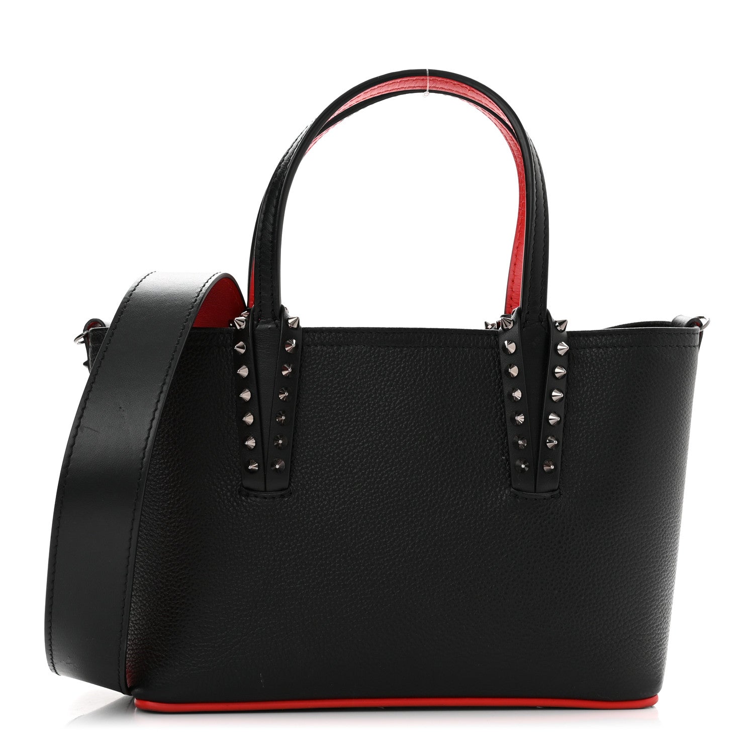 Christian Louboutin Calfskin Spikes Mini East West Cabata Tote Black 1 of 9