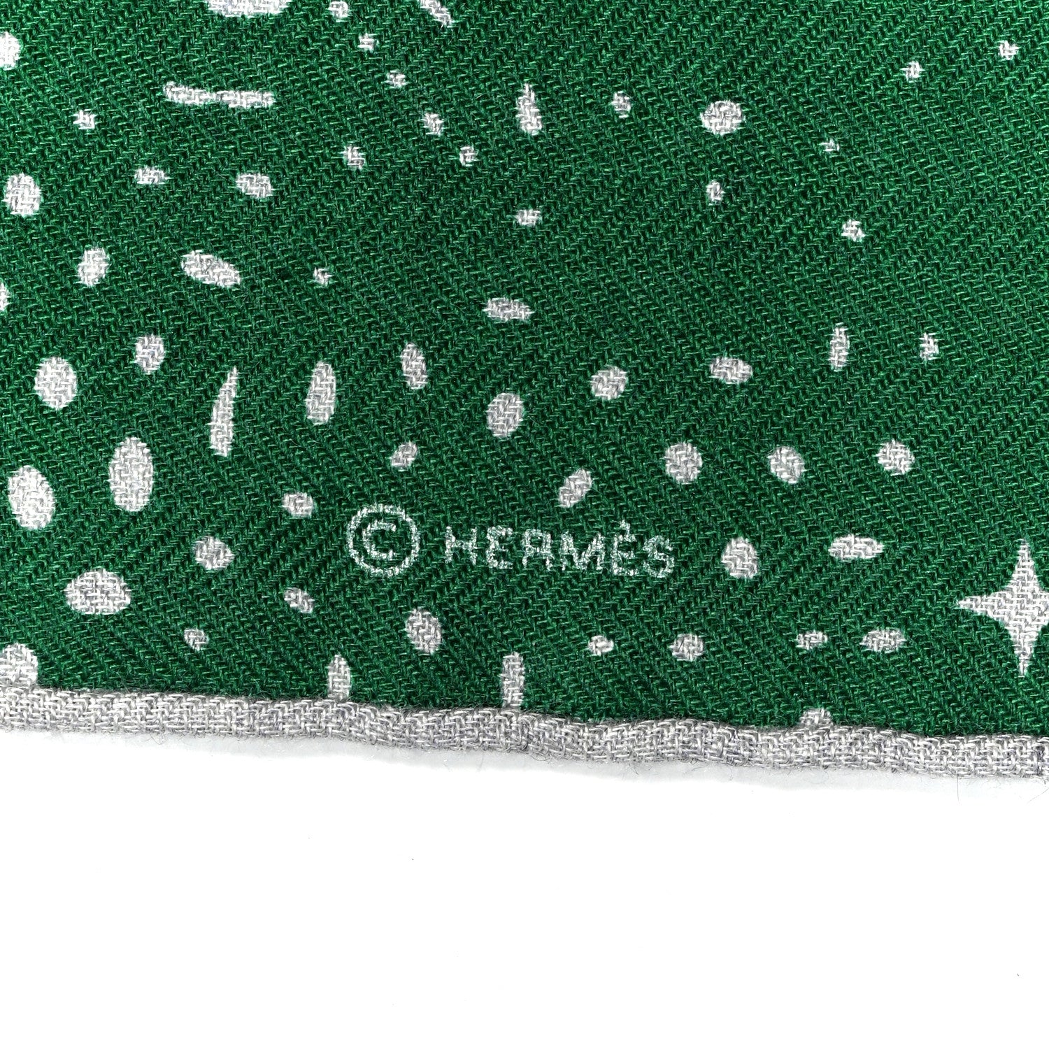 Hermes Silk Cashmere Clair De Lune Shawl 140 Green 4 of 4