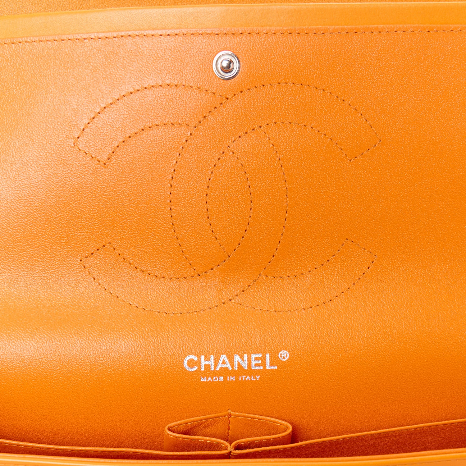 Chanel Patent Quilted Jumbo Double Flap Orange 6 of 11