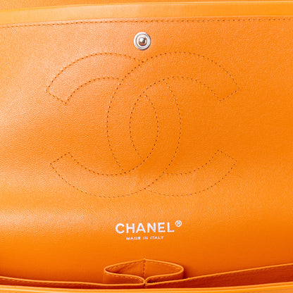 Chanel Patent Quilted Jumbo Double Flap Orange 6 of 11