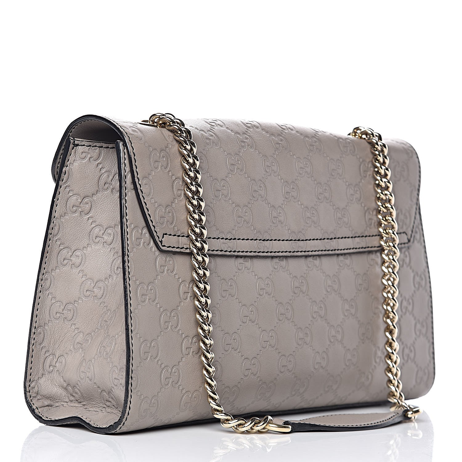 Gucci Soft Guccissima Medium Emily Chain Shoulder Bag Storm Grey 3 of 15