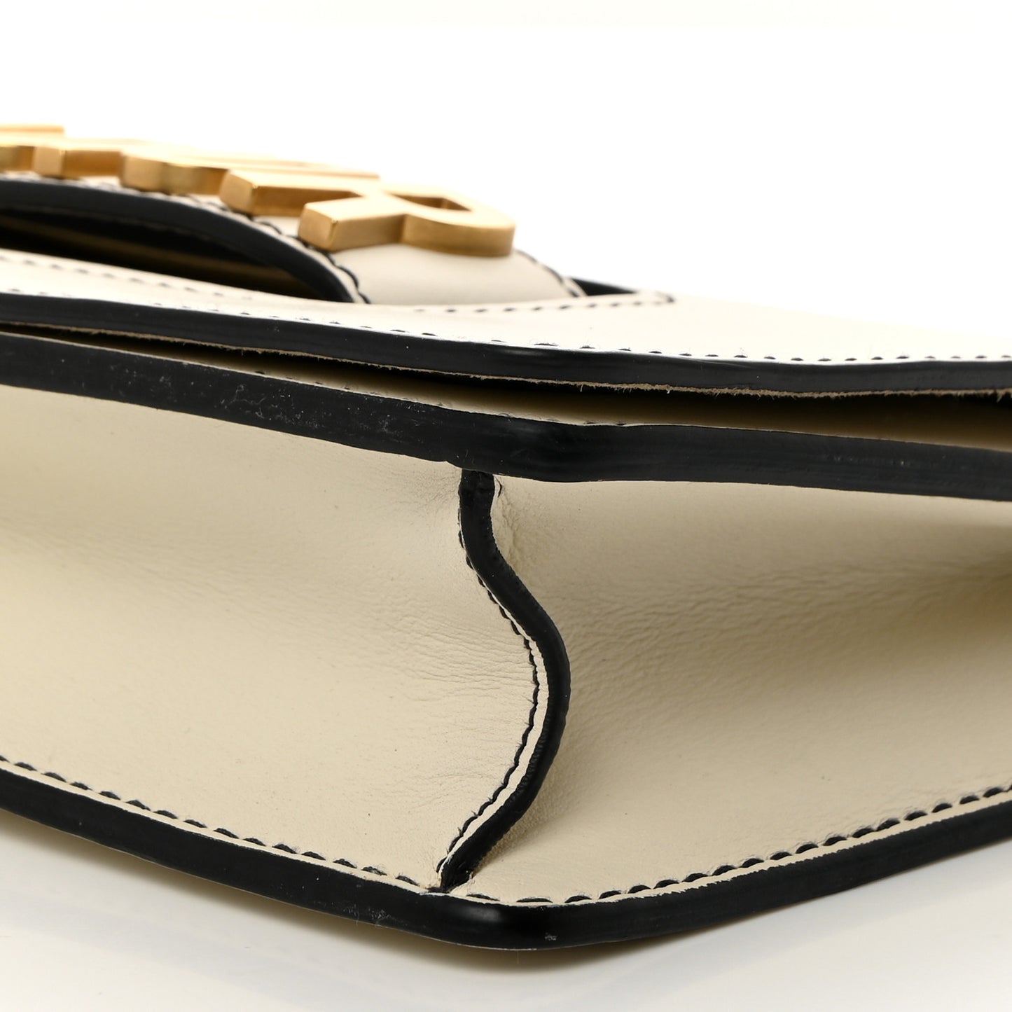 Calfskin J'Adior Chain Flap Bag Off White