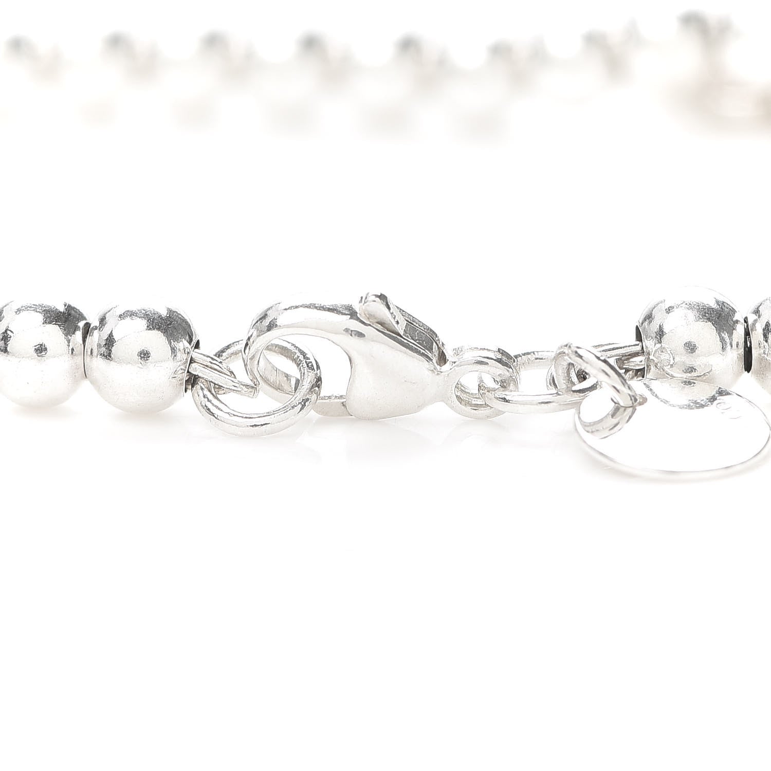 Tiffany Sterling Silver 4mm Bow Bead Bracelet 4 of 6