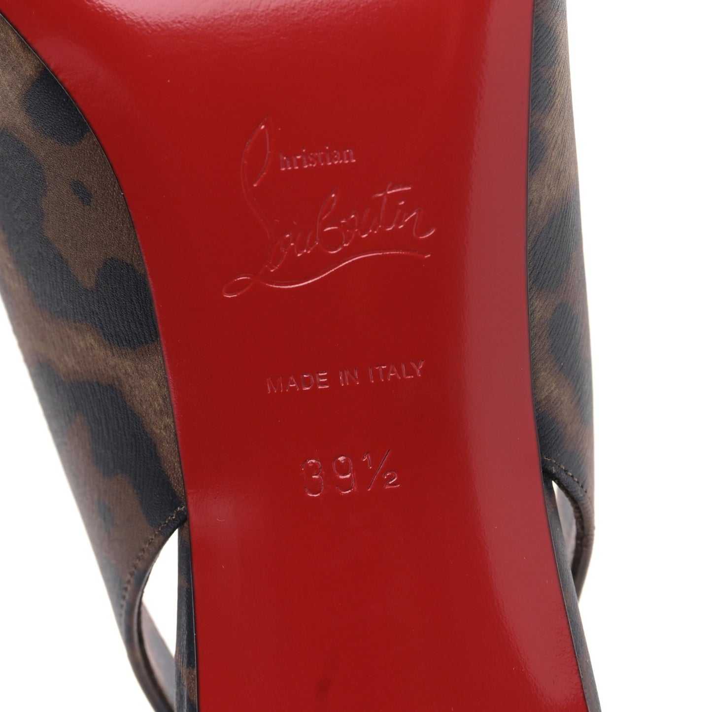 Calfskin Leopard Kate Slingback 85 Pumps 39.5 Brown