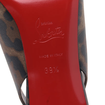 Christian Louboutin Calfskin Leopard Kate Slingback 85 Pumps 39.5 Brown 6 of 8