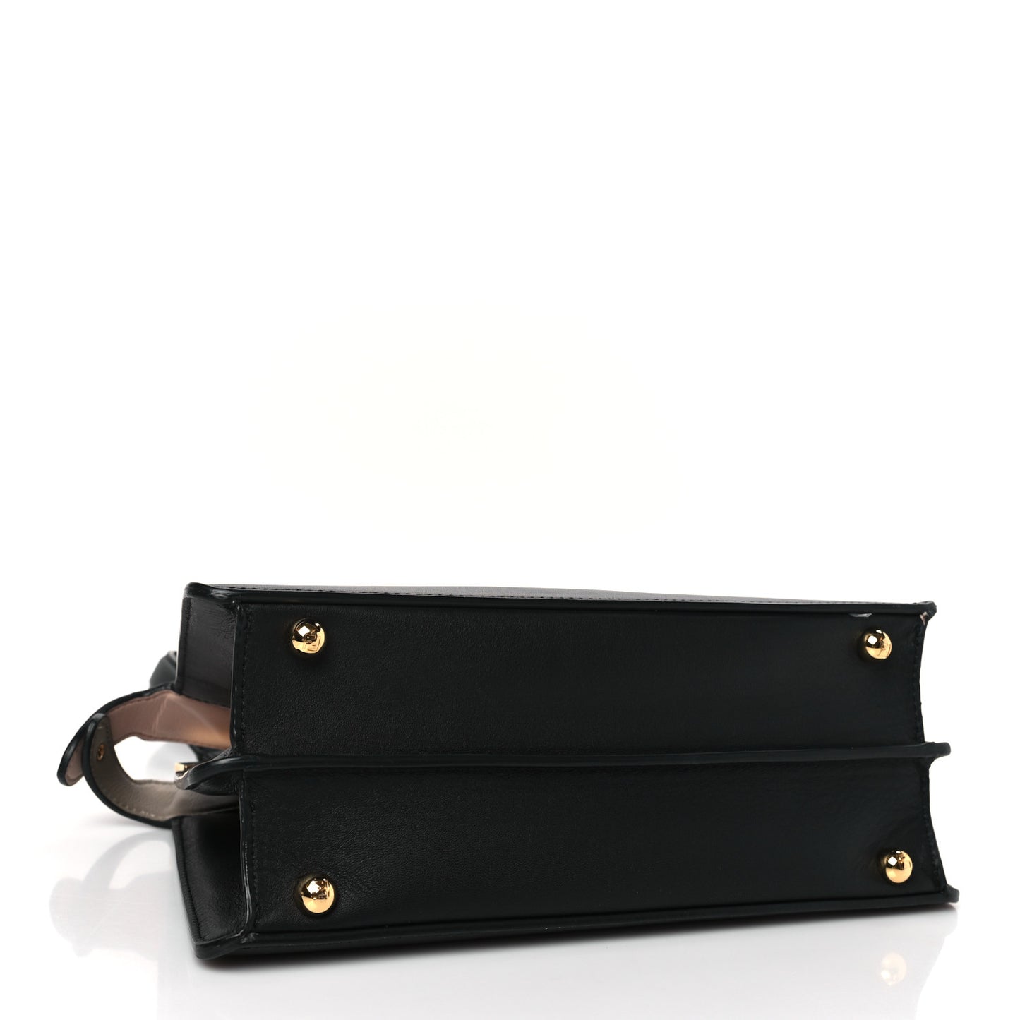 Vitello Seta Nappa Bi-Color Small Peekaboo I SEE U Satchel Black Light Rose Tortora