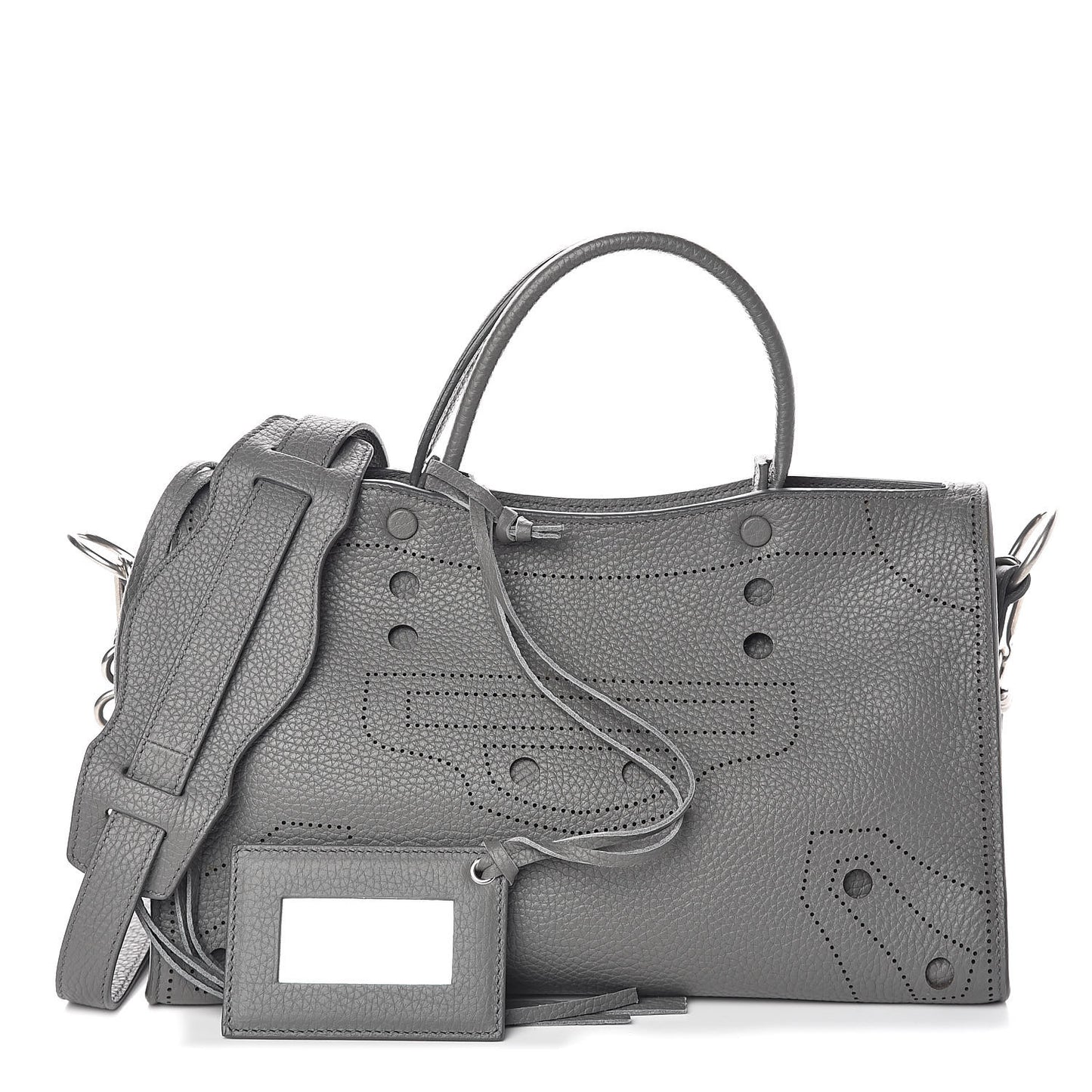 Veau Grana Perforated Blackout Hardware S City Gris Acier