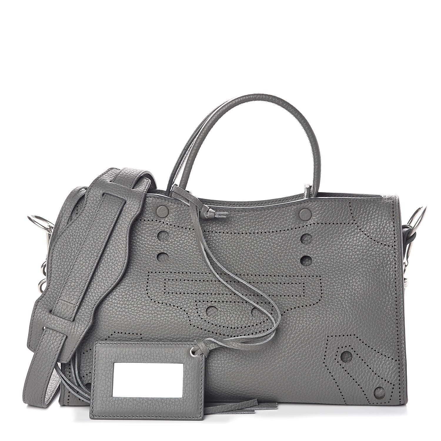Balenciaga Veau Grana Perforated Blackout Hardware S City Gris Acier 1 of 8
