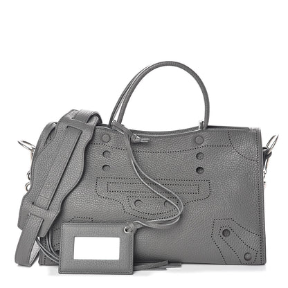 Balenciaga Veau Grana Perforated Blackout Hardware S City Gris Acier 1 of 8