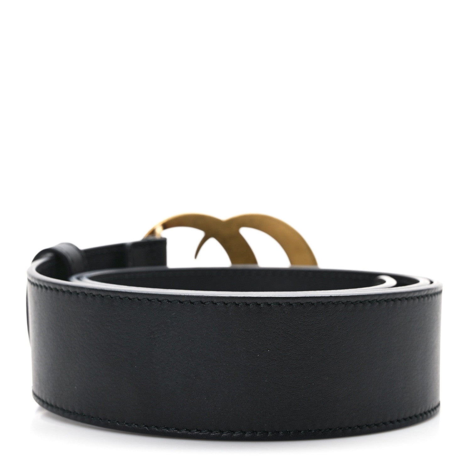 Gucci Moon Calfskin Pearl Double G 40mm Belt 85 34 Black Cream 2 of 4