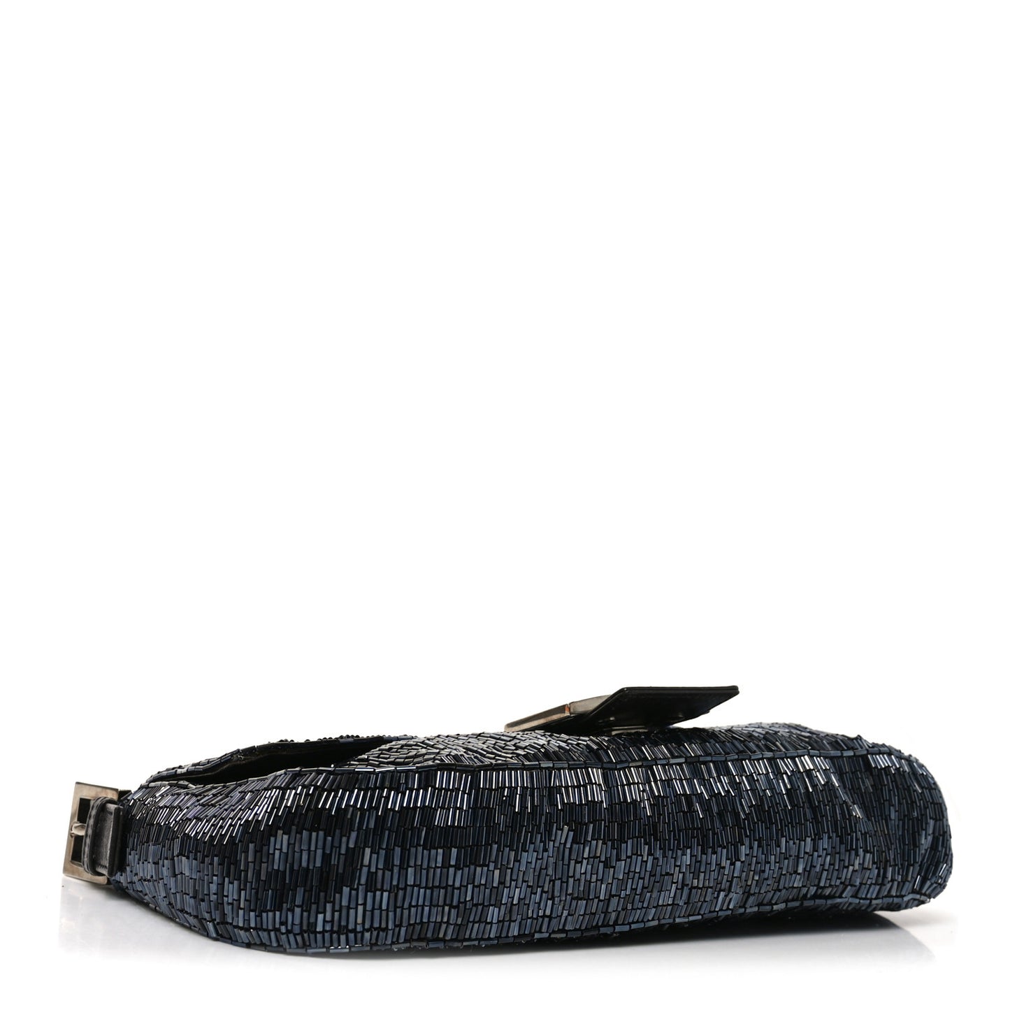 Satin Beaded Baguette Blue Brown