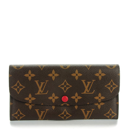 Louis Vuitton Monogram Emilie Wallet Red 1 of 8