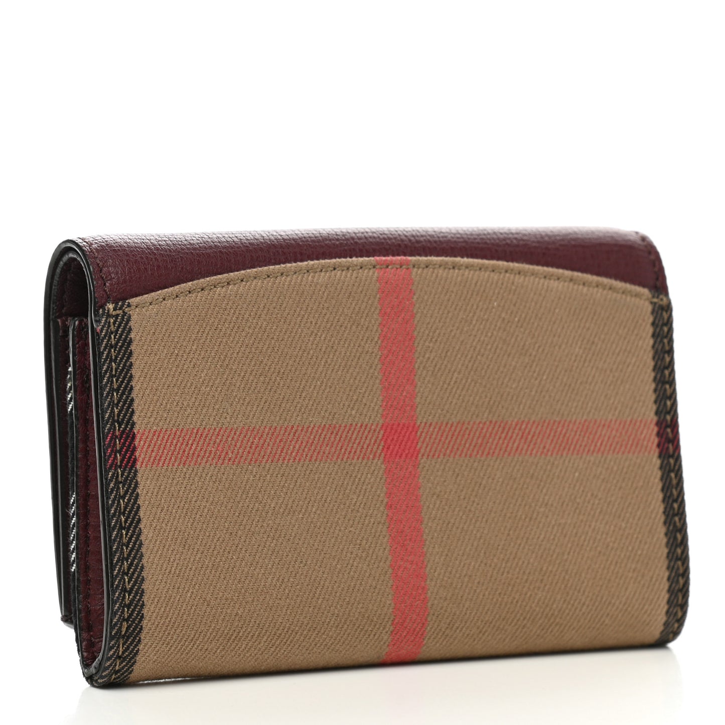 House Check Wallet Burgundy