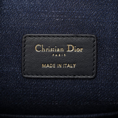 Christian Dior Raffia Medium C'est Chain Bucket Bag Natural Denim Blue 6 of 10