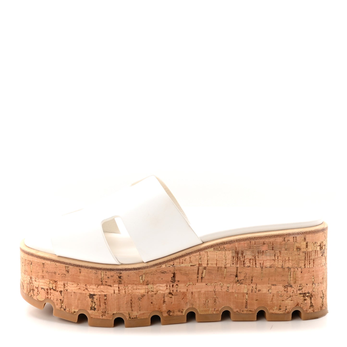Calfskin Cork Eze 30 Sandals 37 White
