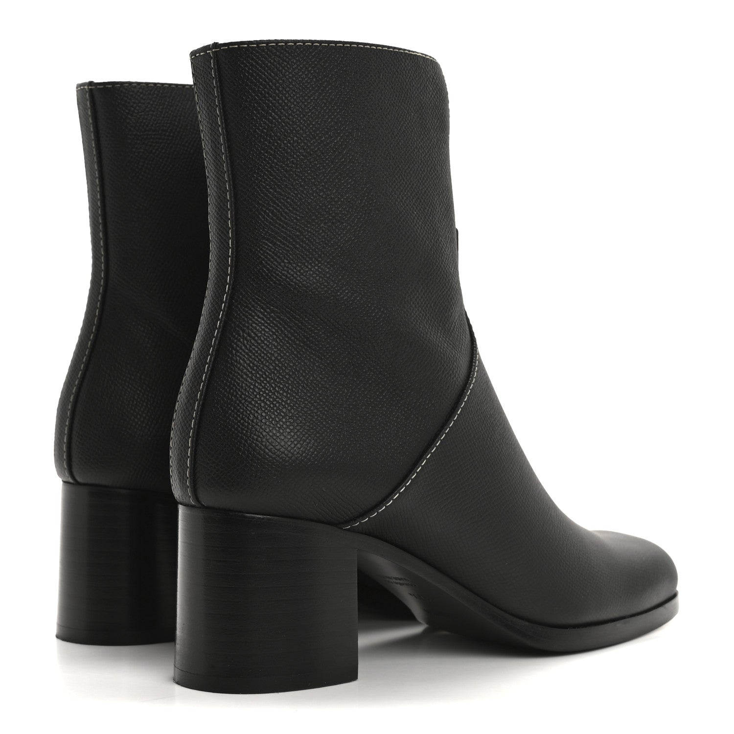 Hermes Epsom Womens Flatteuse 60 Ankle Boot 37.5 Black 5 of 12
