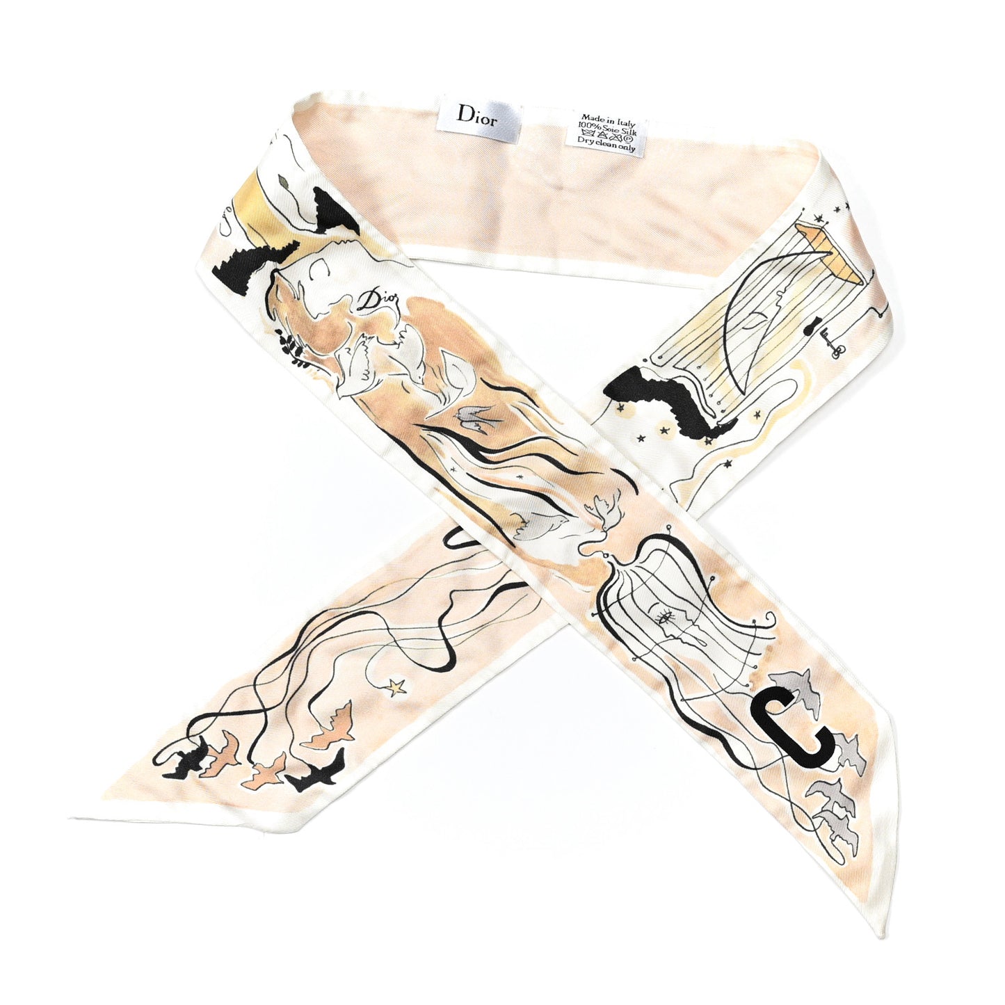 Silk Damier Mitzah Scarf