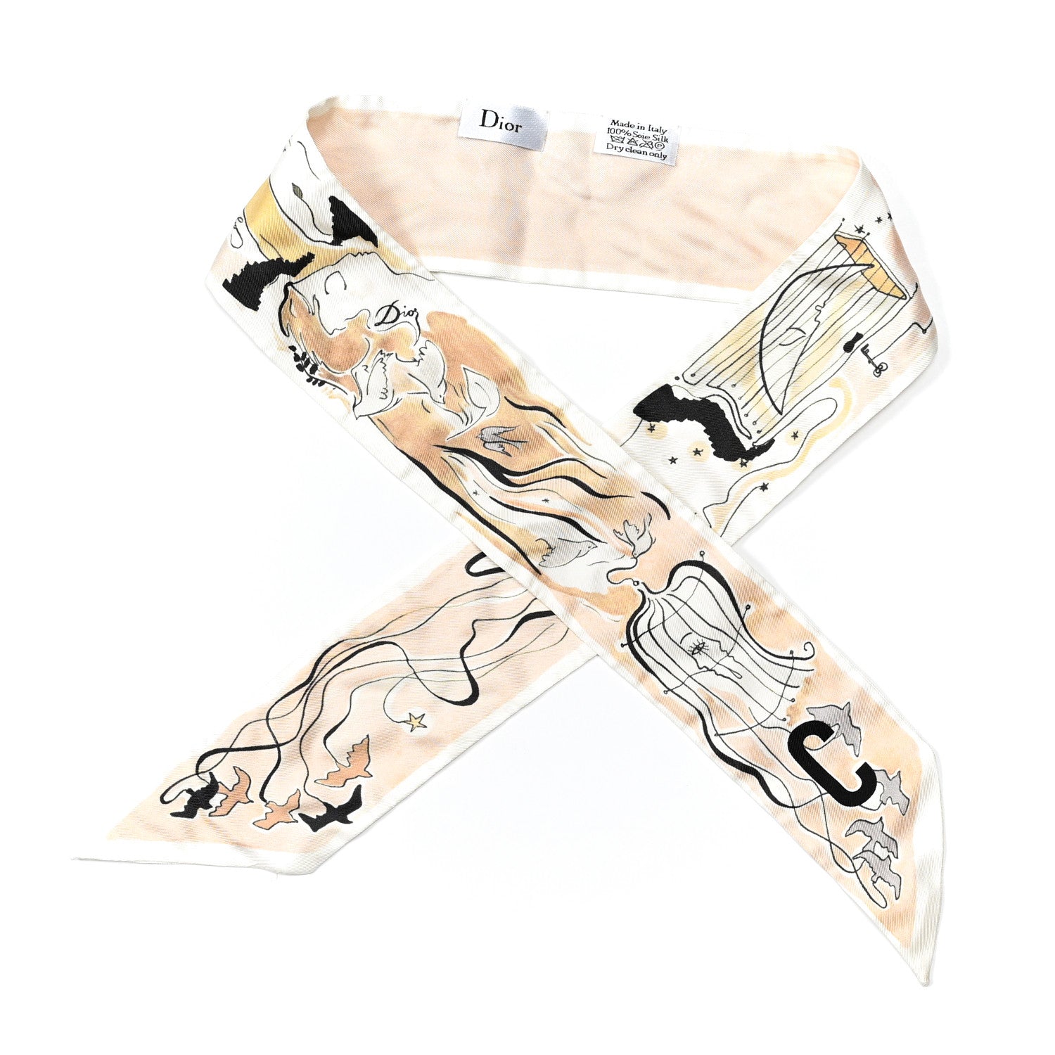 Christian Dior Silk Damier Mitzah Scarf 1 of 3
