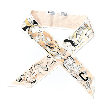 Christian Dior Silk Damier Mitzah Scarf 1 of 3