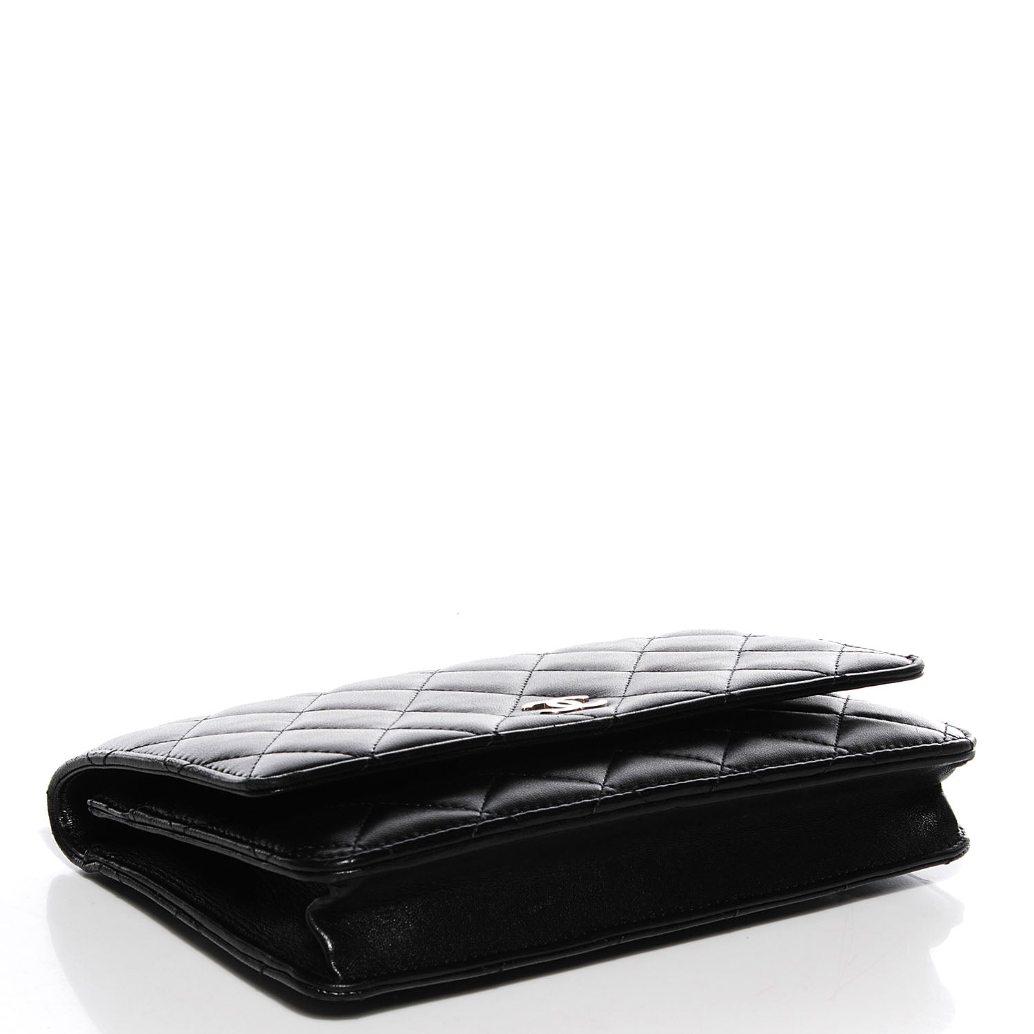 Chanel Lambskin Quilted Wallet On Chain WOC Black 4 of 10