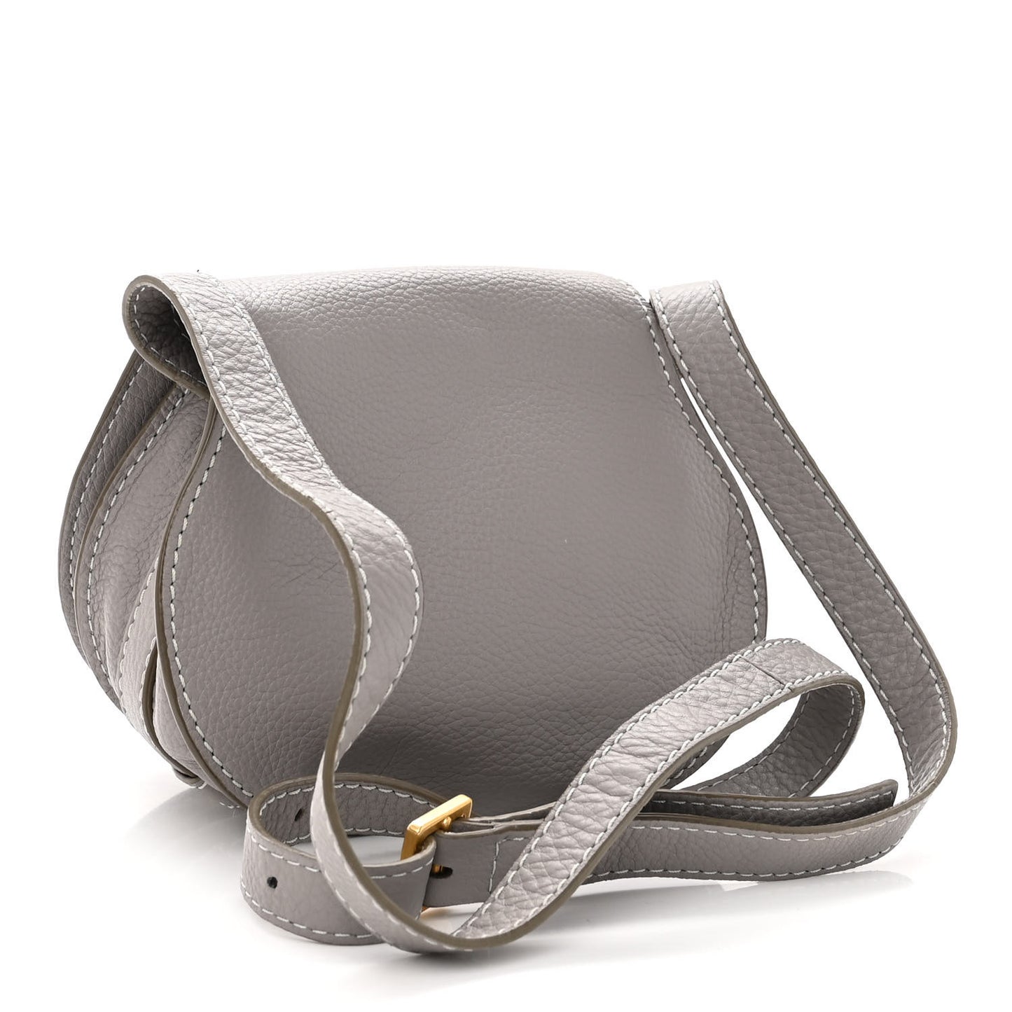 Calfskin Mini Marcie Round Crossbody Bag Cashmere Grey