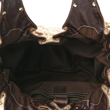 Gucci Monogram Studded Pelham Tote Dark Brown 5 of 13