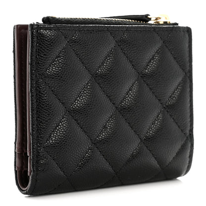 Chanel Caviar Quilted CC Zip Compact Wallet Black 3 of 8