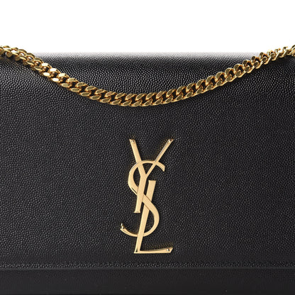 Saint Laurent Grain De Poudre Medium Classic Monogram Kate Satchel Black 11 of 11