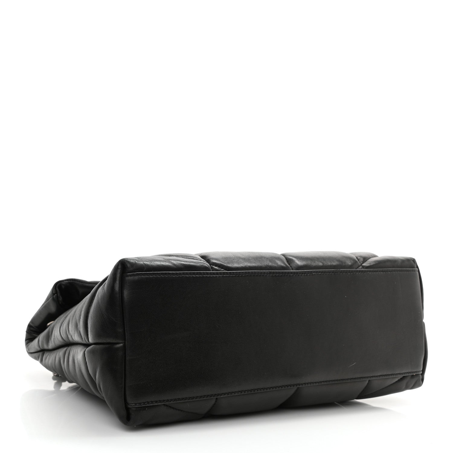 Saint Laurent Lambskin Quilted Medium Loulou Puffer Monogram Chain Satchel Black 4 of 8