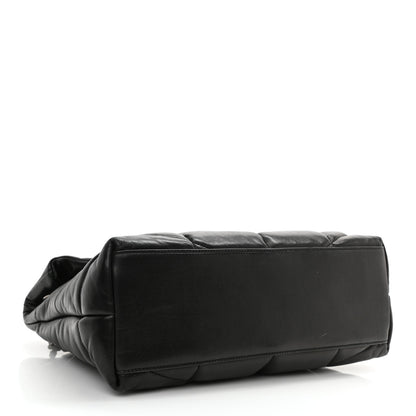 Saint Laurent Lambskin Quilted Medium Loulou Puffer Monogram Chain Satchel Black 4 of 8