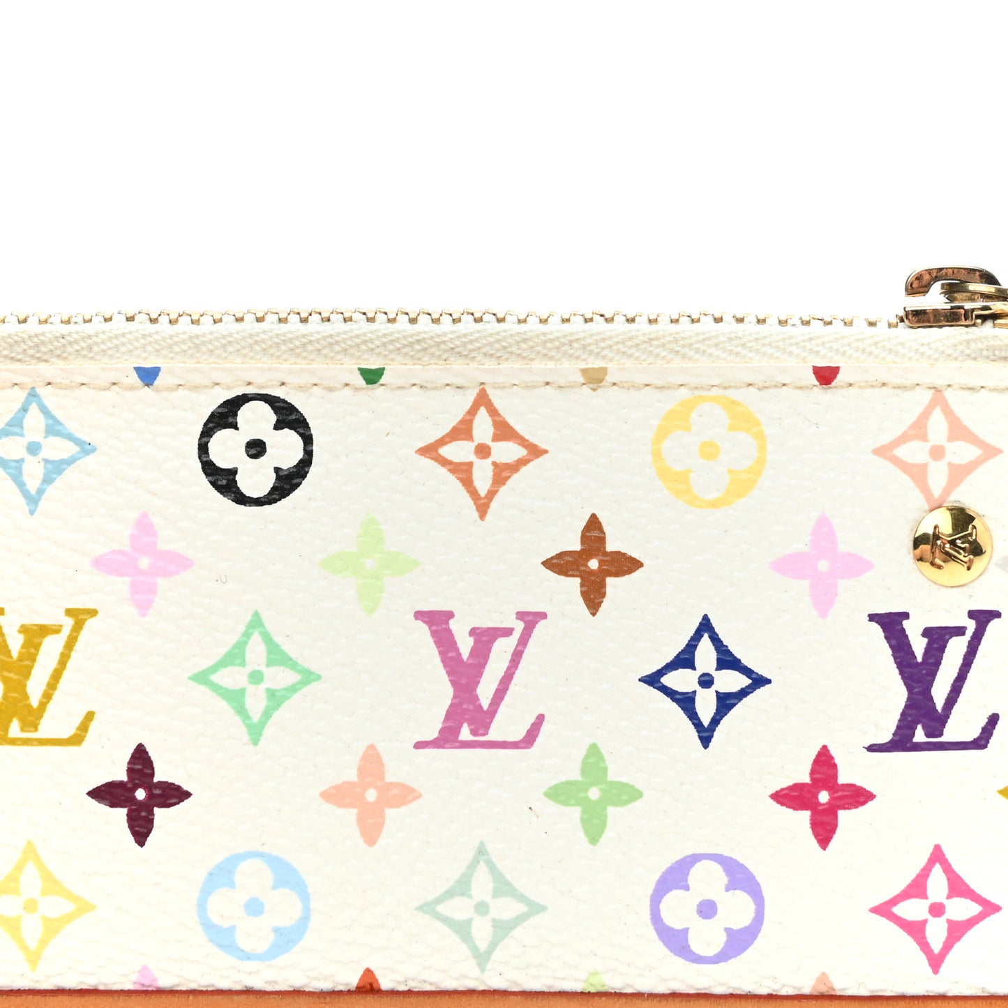 Monogram Multicolor Key Pouch White