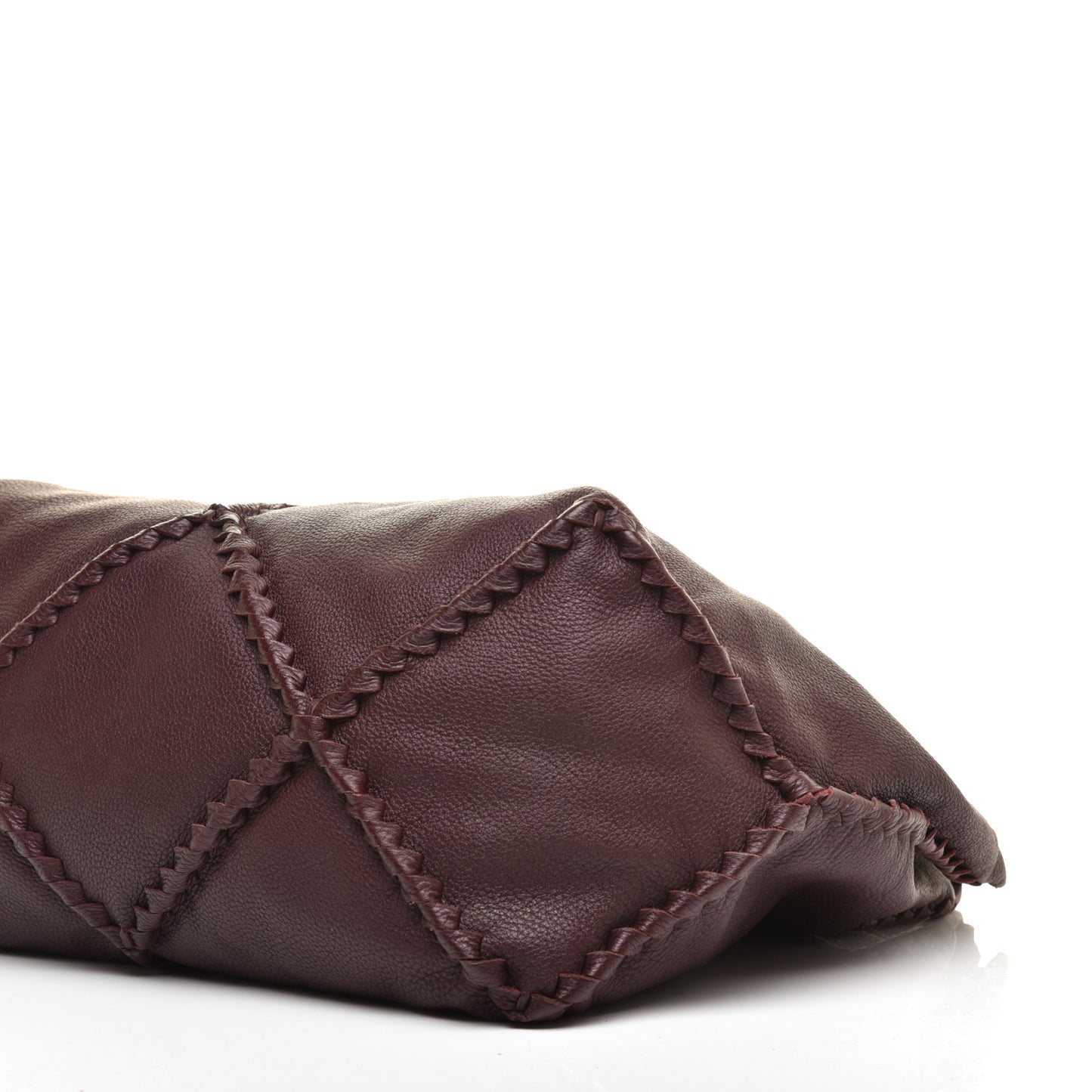 Washed Cervo Deerskin Large Hobo Burgundy