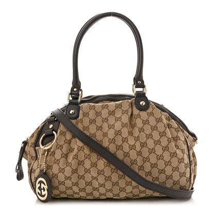 Gucci Monogram Medium Sukey Boston Bag Brown 1 of 16