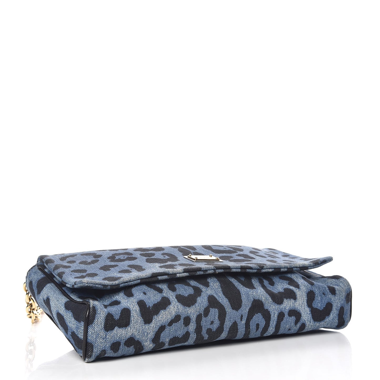 Denim Leopard Print Miss Martini Shoulder Bag Blue