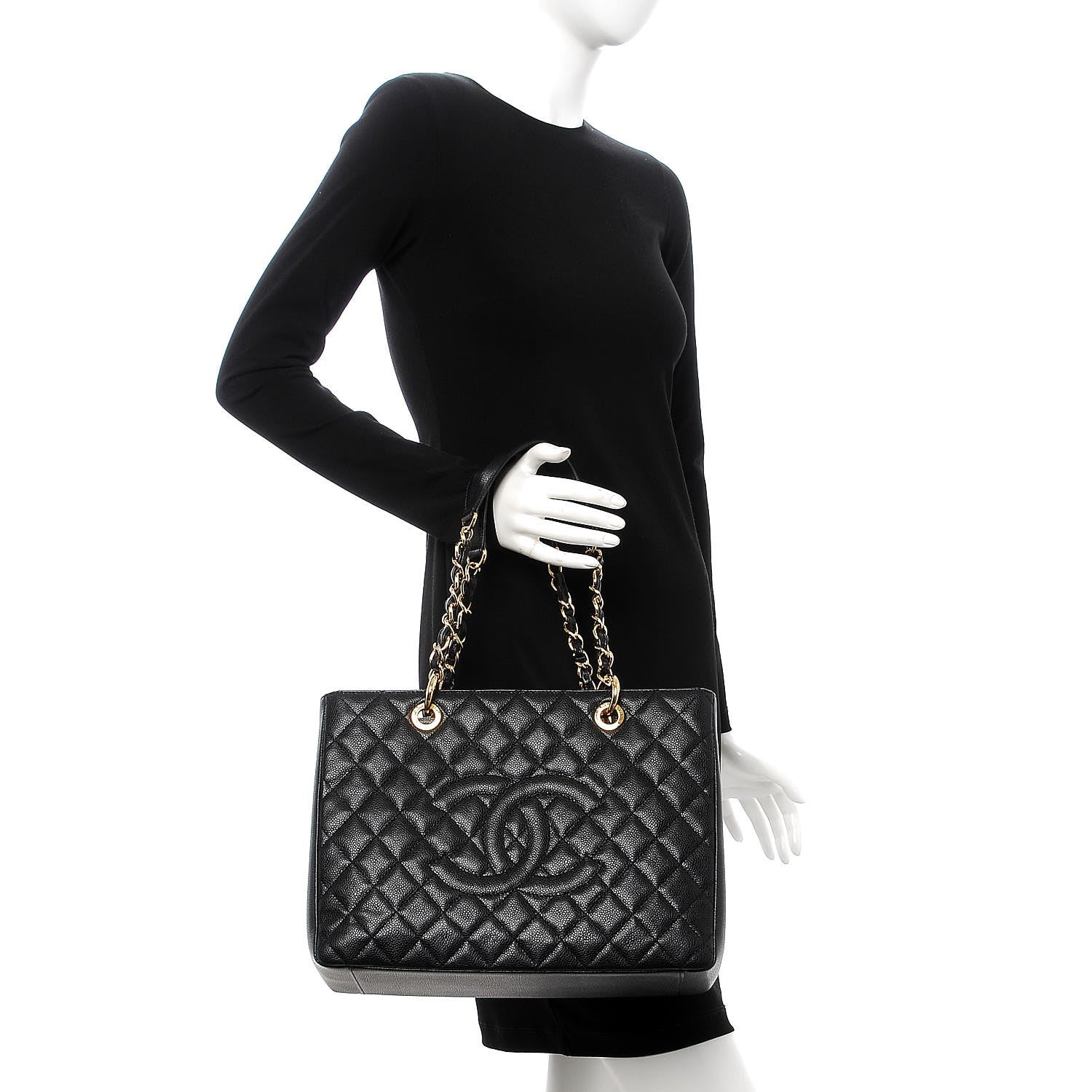 Chanel Caviar Quilted Grand Shopping Tote GST Black 2 of 14