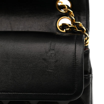 Chanel Lambskin Quilted Medium Double Flap Black 12 of 13