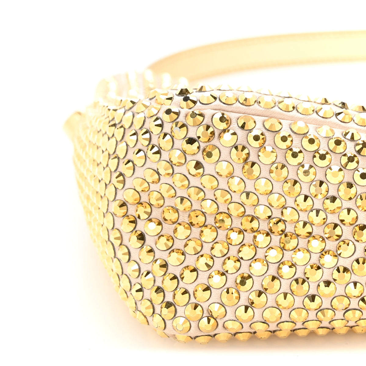 Satin Crystal Triangle Crossbody Pouch Platino