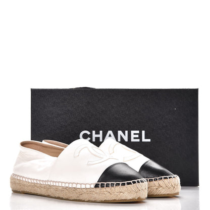 Chanel Lambskin CC Espadrilles 38 White Black 9 of 9