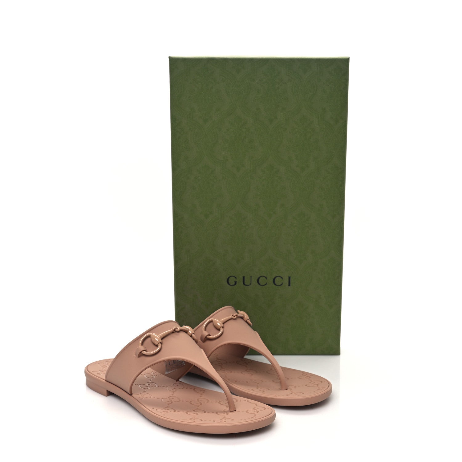 Gucci Rubber Womens Horsebit Thong Sandals 38 Vintage Camel 9 of 9